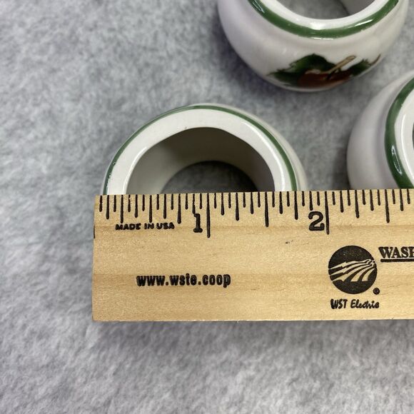 Cades Cove Collection Apple and Cherry Ceramic Napkin Ring Holder Set Of 4 - Picture 5 of 5